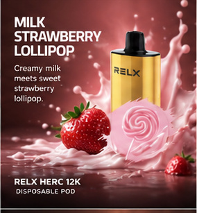 Relx Herc Milk Strawberry Lollipop — buy cheap vapes Melbourne
