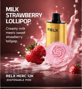 Relx Herc Milk Strawberry Lollipop — vape delivery Dandenong